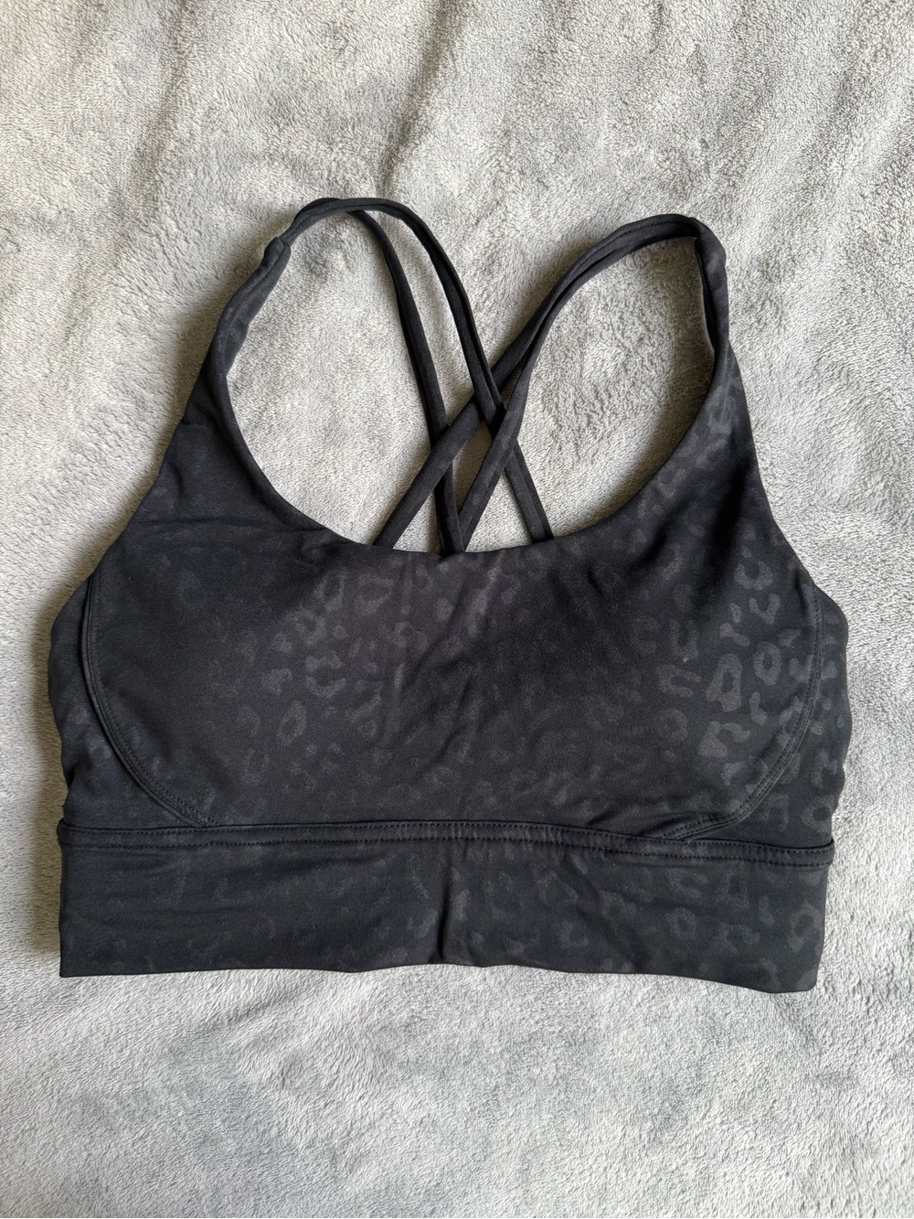 Black Leopard-Print Strappy Sports Bra - Women Intimates